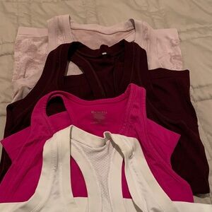 Athleta Tank Tops - Soft Pink, Deep Red, Vibrant Pink, Classic White